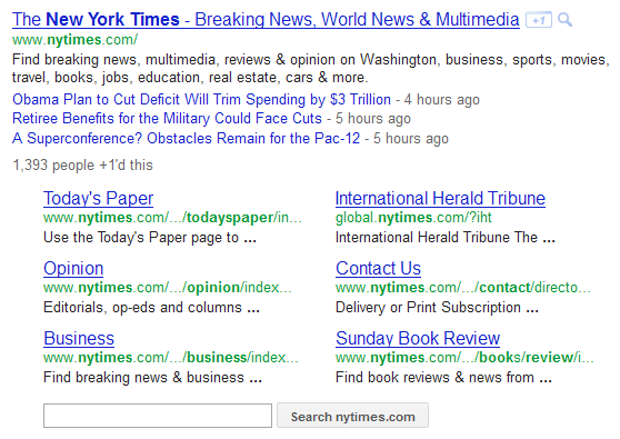 Enhanced Google SERP Result